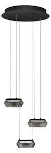 Матово черно стъклено LED затъмняващо се висящо осветително тяло ø 35 cm Jailyn – Nova Luce