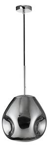 Стъклено висящо осветително тяло в блестящо сребрист цвят ø 25 cm Lava – Nova Luce