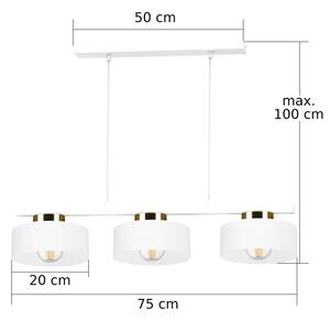 Полилей на кабел IGNIA 3xE27/60W/230V бял/златен