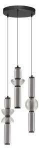 Сиво стъклено LED затъмняващо се висящо осветително тяло ø 38 cm Ulon – Nova Luce