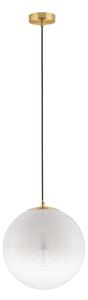 Бяло/ в златист цвят стъклено висящо осветително тяло ø 30 cm Vita – Nova Luce