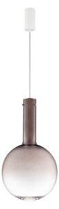 Кафяво стъклено LED затъмняващо се висящо осветително тяло ø 30 cm Nostos – Nova Luce
