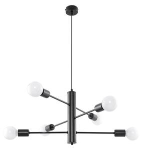 Полилей на верижка DUOMO 6 6xE27/60W/230V черна