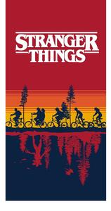 Червена памучна детска кърпа 70x140 cm Stranger Things – Jerry Fabrics