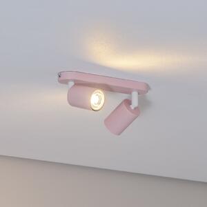 TK Lighting Таванна лампа Livia, розова, 35 см, 2-крилна, метал, GU10, Затъмняване, Розов / Розе, Детска стая, Метал