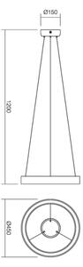 Redo 01-671 - LED Пендел LOOP LED/38W/230V Ø 45 см бял