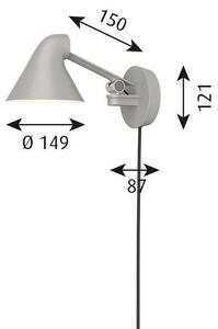 Louis Poulsen - NJP Box LED Стенна Лампа 2700K Short Light Alu/Сив Louis Poulsen