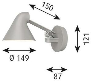 Louis Poulsen - NJP Box LED Стенна Лампа 2700K HW Short Light Alu/Сив Louis Poulsen