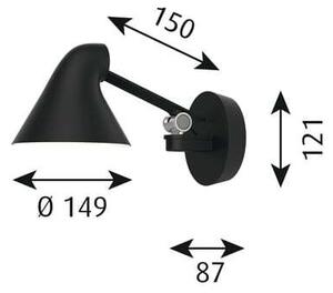 Louis Poulsen - NJP Box LED Стенна Лампа 2700K HW Short Черно Louis Poulsen