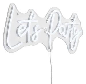 Неонова стенна лампа бяла с LED - Let's Party