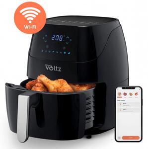 Фритюрник AirFryer Oliver Voltz OV51980Q, Wi-Fi, 1500W, 5 л, 8 програми, Горещ въздух, Таймер, Черен