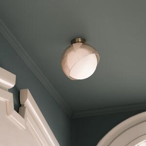 IDEAL LUX Стенна лампа Bloom, цвят месинг, Ø 17 см, метал, Злато / месинг, Дневна/трапезария, Метал, Модерен