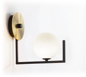 IDEAL LUX Стенна лампа „Birds“, черна/месинг, височина 25 см, метал, Черен, Дневна/трапезария, Метал, Модерен