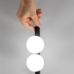 IDEAL LUX LED таванна лампа Binomio, черна, дължина 44 см, 6 лампи, Черен, Дневна/трапезария, Метал, Модерен