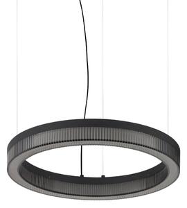 IDEAL LUX LED висяща лампа Crown, диаметър 40 см, черна, метална, Черен, Дневна/трапезария, Метал, Модерен