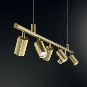 IDEAL LUX Висяща лампа „Dynamite Round“ от месинг, 6-лампова, Злато / месинг, Дневна/трапезария, Метал, Модерен