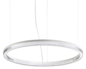 IDEAL LUX LED висяща лампа Crown, диаметър 80 см, бяла, метал, Бял, Дневна/трапезария, Метал, Модерен
