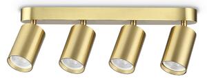 IDEAL LUX Таванна лампа Dynamite Round, месинг, 38 см, 4-лампова, Злато / месинг, Дневна/трапезария, Метал, Модерен