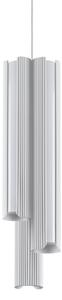 IDEAL LUX LED висяща лампа Dorica, бяла, Ø 9 см, метална, с 3 лампи, Затъмняване, Бял, Дневна/трапезария, Алуминий, Модерен