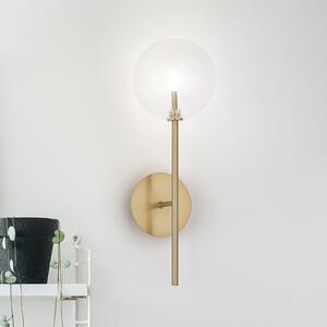 IDEAL LUX Стенна лампа Equinoxe, месинг/кехлибар, височина 45 см, Злато / месинг, Дневна/трапезария, Метал