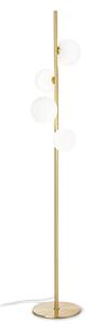 IDEAL LUX Стойка „Perlage“ на LUX, месинг/бяло, височина 164 см, 4 лампи, Злато / месинг, Дневна/трапезария, Метал