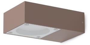 IDEAL LUX Външна лампа Sirio, кафява, ширина 10 см, метал, Кафяв / ръждив, Алуминий, Модерен