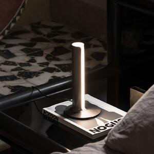 IDEAL LUX LED настолна лампа „Dorica“ от LUX, в цвят на стомана, височина 25 см, Затъмняване, Металик, Дневна/трапезария, Алуминий, Модерен