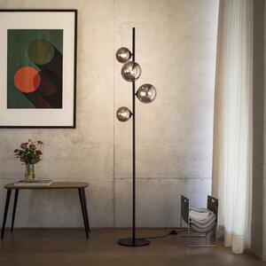 IDEAL LUX Стойка „Perlage“ от LUX, черна/димно сива, височина 164 см, 4 лампи, Черен, Дневна/трапезария, Метал