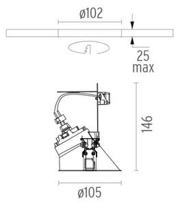 Flos - Easy Kap 105 Fixed Asymmetrical Бяло Par16 GU10 Flos