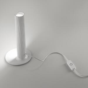 IDEAL LUX LED настолна лампа „Dorica“ от LUX, бяла, височина 25 см, Затъмняване, Бял, Дневна/трапезария, Алуминий, Модерен