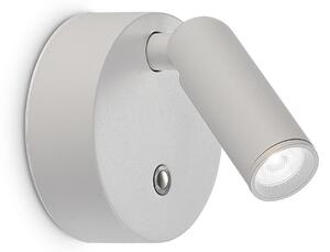 IDEAL LUX Акумулаторен LED прожектор за монтаж на стена „Bean“, бял, ширина 8 см, Затъмняване, Бял, Дневна/трапезария, Метал, Модерен