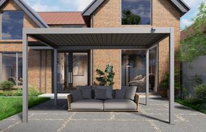 Стоманена биоклиматична пергола с отваряем покрив SUNNY Palermo 3х4х2.5 м 12m2 цвят Антрацит
