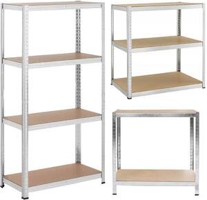 Метален стелаж за съхранение 150x75x30 см 600 кг 4 рафта