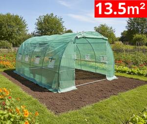 Оранжерия SUNNY 13.5 кв м 4.5х3х2м UV+, с 2 врати, 8 прозореца, подсилена 32 kg