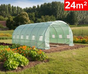Оранжерия SUNNY 24 кв м 6х4х2м UV+, с 2 врати, 12 прозореца, подсилена 59 kg