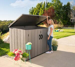 Градински скрин за съхранение Lifetime XXL тъмно сив, 108х191x132 см HDPE пластмаса 26 мм