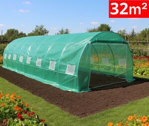 Оранжерия SUNNY 32 кв м 8x4x2м UV+, с 2 врати, 16 прозореца, подсилена 64 kg