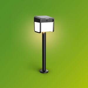 Philips LED слънчева лампа с кол Ezra UE, пластмаса, IP44, Черен, Пластмаса, Модерен