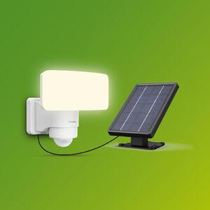 Philips LED слънчеви прожектори за външно осветление Tylus, бели, 5000 K, сензор, Бял, Пластмаса, Соларно осветление