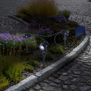 Näve LED слънчеви набодни прожектори SPOTI, черни, комплект от 3 броя, IP44, Затъмняване, Черен, Метал, Модерен