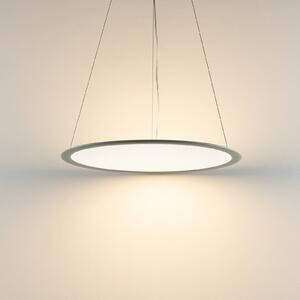 Deko-Light LED висяща лампа PANEL, сива, Ø 63 cm, метал, CCT, дим, 50 W, Затъмняване, Металик, кабинет / офис, Алуминий, Модерен