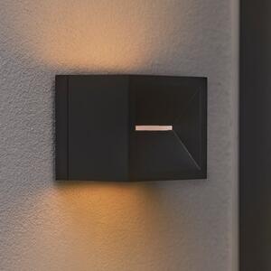 Nordlux LED лампа за външна стена Rivo, черна, метал, IP54, нагоре/надолу, Черен, Метал, Модерен, Стенна ъглова