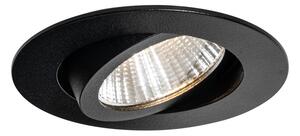 Вграден прожектор черен 6,8 см с LED 750 lm димируем IP65 - Gaius
