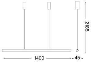 Ideal Lux - DORICA LED/35W/230V полилей на кабел с възможност за димиране CRI 90 140 cm бял