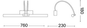 Ideal Lux - LED лампа за картини BOW LED/8W/230V 76 cm CRI 90 месинг