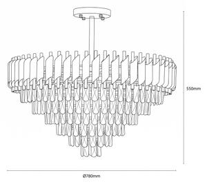 BRILAGI - Плафонен полилей ECLIPSE 12xE14/10W/230V диам. 78 cm златен