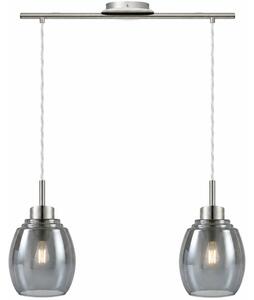 BRILAGI - LED полилей на кабел RETRO GLASS 2xE27/60W/230V матов хром/опушено сиво