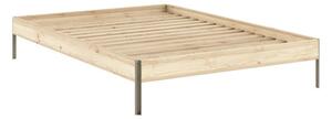 Двойно легло 180x200 cm от масивен бор без табла с включена подматрачна рамка в естествен цвят Core – Karup Design
