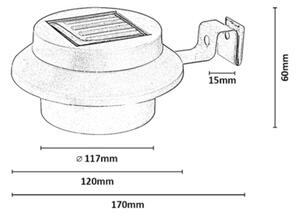 Rabalux 77205 -LED соларно стенено осветително тяло MONTORO LED/0,06W/1,2V 300 mAh IP44