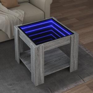 Sonata H Маса за кафе с LED, сив сонома, 53x53x45 см, инженерно дърво